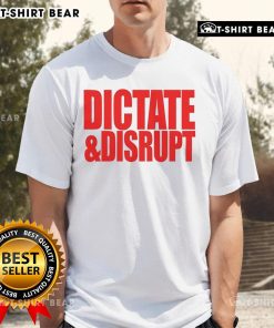 Official Ole Miss Dictate And Disrupt T-Shirt featuring bold graphics and the Ole Miss logo, perfect for fans and students.