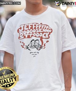 Alt Text: Official Poisoncitye Jeff Rosenstock Garf T-Shirt featuring bold graphic design and vibrant colors, perfect for fans.