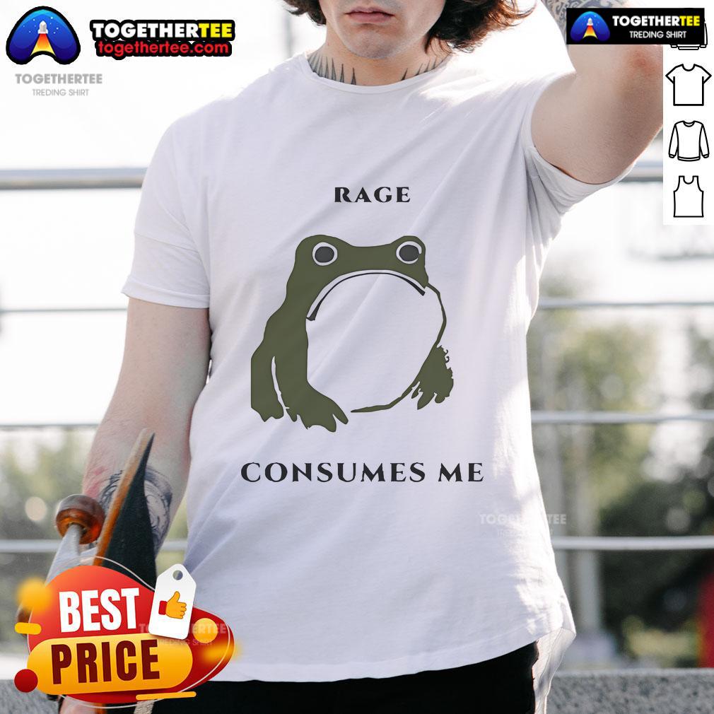 Official Rage Consumes Me Frog Meme T Shirt Official Rage Consumes Me Frog Meme T-Shirt featuring a vibrant frog graphic expressing intense emotions and humor.