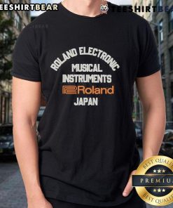 Official Roland Electronic Musical Instruments T-Shirt from Roland Japan featuring iconic logo and stylish design.
