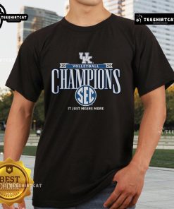 Official Royal Kentucky Wildcats 2024 SEC Volleyball Champions Locker Room T-Shirt showcasing team pride and victory.