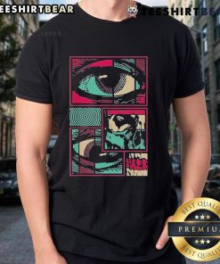 Official Soulisfree Facial Fragments Eye Surreal Psychedelic T-Shirt design featuring vibrant colors and unique graphics.