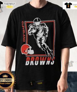 Official Starter Cleveland Browns Football T-Shirt in orange and brown, featuring team logo and classic design for fans.