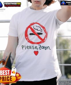 Official Stop Smoking Please Zayn T-Shirt featuring bold graphic design promoting anti-smoking awareness.