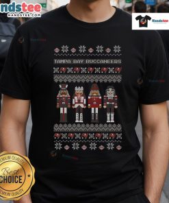 Alt Text: Official Tampa Bay Buccaneers Holiday Nutcracker T-Shirt featuring festive design and team logo for fans.