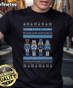 Official Tennessee Titans Holiday Nutcracker T-Shirt featuring festive design and team logo for fans and collectors.