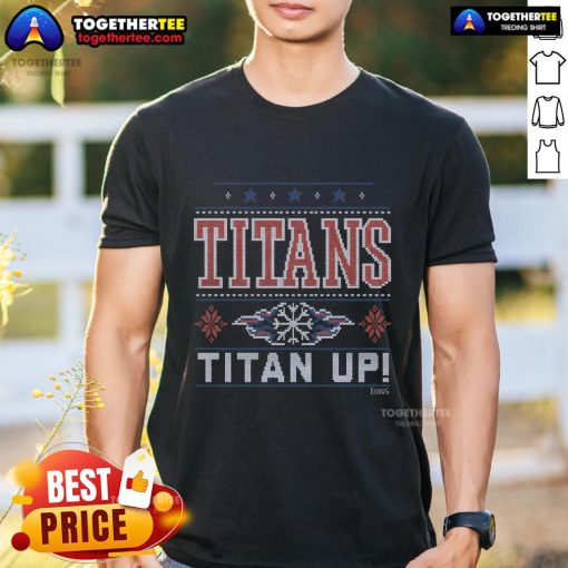 Official Tennessee Titans Holiday T-Shirt featuring team logo and festive design for fans celebrating the season.