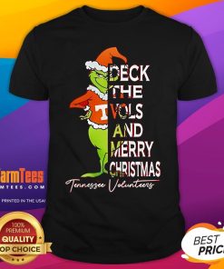 Official Tennessee Volunteers Grinch Deck The Vols And Merry Christmas T-Shirt