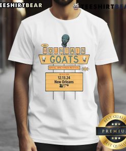 Official The Mountain Goats Dec 13 2024 Tipitina's T-Shirt featuring vibrant design and concert details, New Orleans LA.