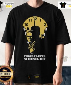 Official The Office Threat Level Midnight Clock 2024 T-Shirt featuring iconic design for fans of the series.