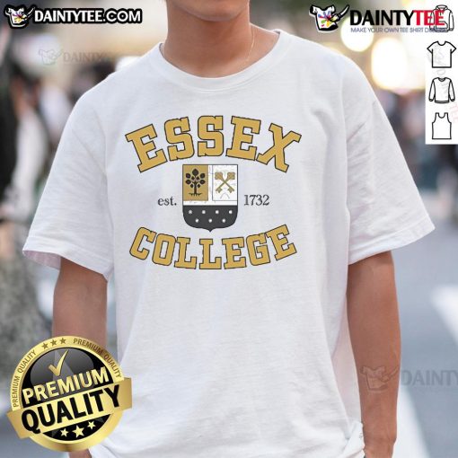 Official The Sex Lives of College Girls Essex College T-Shirt featuring vibrant graphics and stylish design for fans.