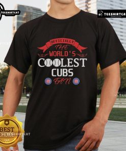 Alt Text: Official The World's Coolest Chicago Cubs Fan T-Shirt featuring vibrant team colors and logo, perfect for avid Cubs supporters.