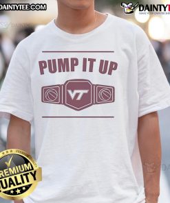 Official Virginia Tech Pump It Up T-Shirt in vibrant colors, featuring the iconic Virginia Tech logo for fans and students.