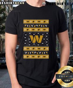 Official Washington Commanders Holiday Christmas T-Shirt featuring team logo and festive design for fans.