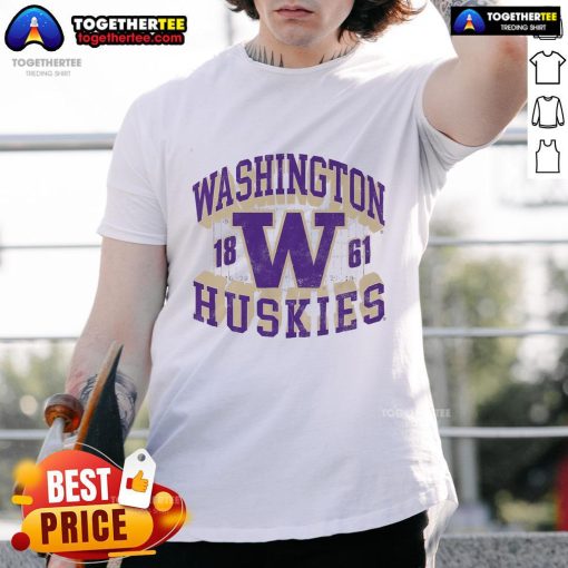 Official Washington Huskies Field Arched Wordmark 1861 T-Shirt featuring bold team logo and stylish design for fans.