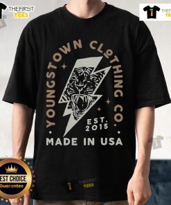 Alt Text: Official Ycc Tiger Bolt Logo T-Shirt featuring a bold tiger graphic and vibrant colors, perfect for casual wear.