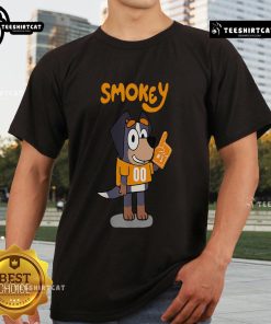 Orange Blooded Tennessee Hound cartoon graphic on a trendy t-shirt, perfect for dog lovers and Tennessee fans.