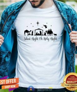 Original Silent Night Holy Nativity Christmas Manger Jesus T-Shirt