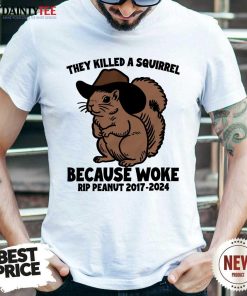 Original They Killed A Squirrel Because Woke Rip Peanut 2017-2024 T-Shirt