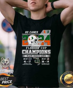 Premium 2024 Florida Cup Champions Miami Hurricanes T-Shirt
