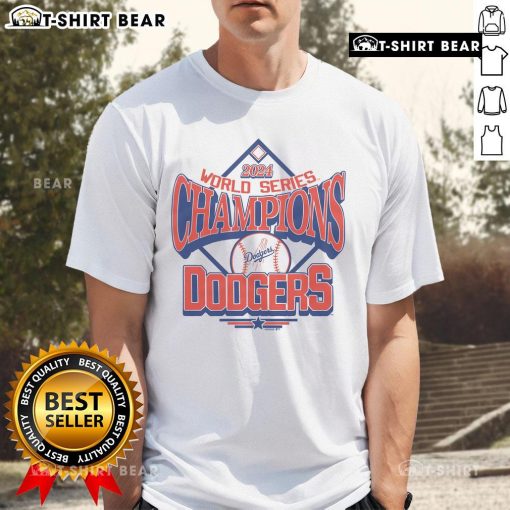 Premium 2024 World Series Champions Dodgers T-Shirt in blue with team logo, perfect for fans celebrating the victory.