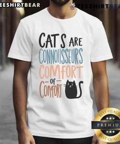 Alt Text: Premium Cat Are Connoisseurs Comfort T-Shirt featuring a playful cat graphic, perfect for feline lovers.