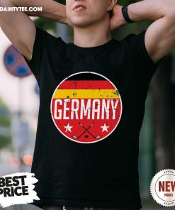 Premium Gery Ice Hockey Flag Jersey Supporter Deutchslands T-Shirt
