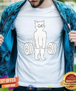 Premium Muscle Cat Powerlifting Kitty T-Shirt