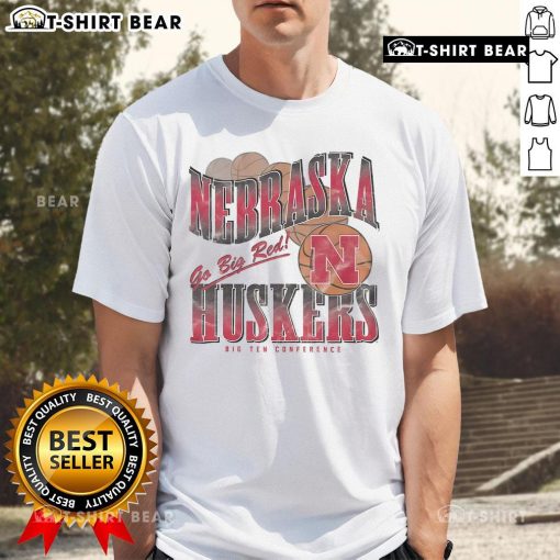 Premium Nebraska Cornhuskers Baller Bounce T-Shirt featuring team colors and logo, perfect for fans and game day attire.