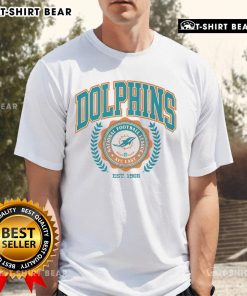 Pretty Miami Dolphins Team Crest Est 1966 T-Shirt featuring vibrant colors and iconic logo for fans and collectors.