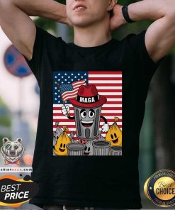 Pretty Proud Maga Garbage Trump Supporter Trash Can Cartoon T-Shirt