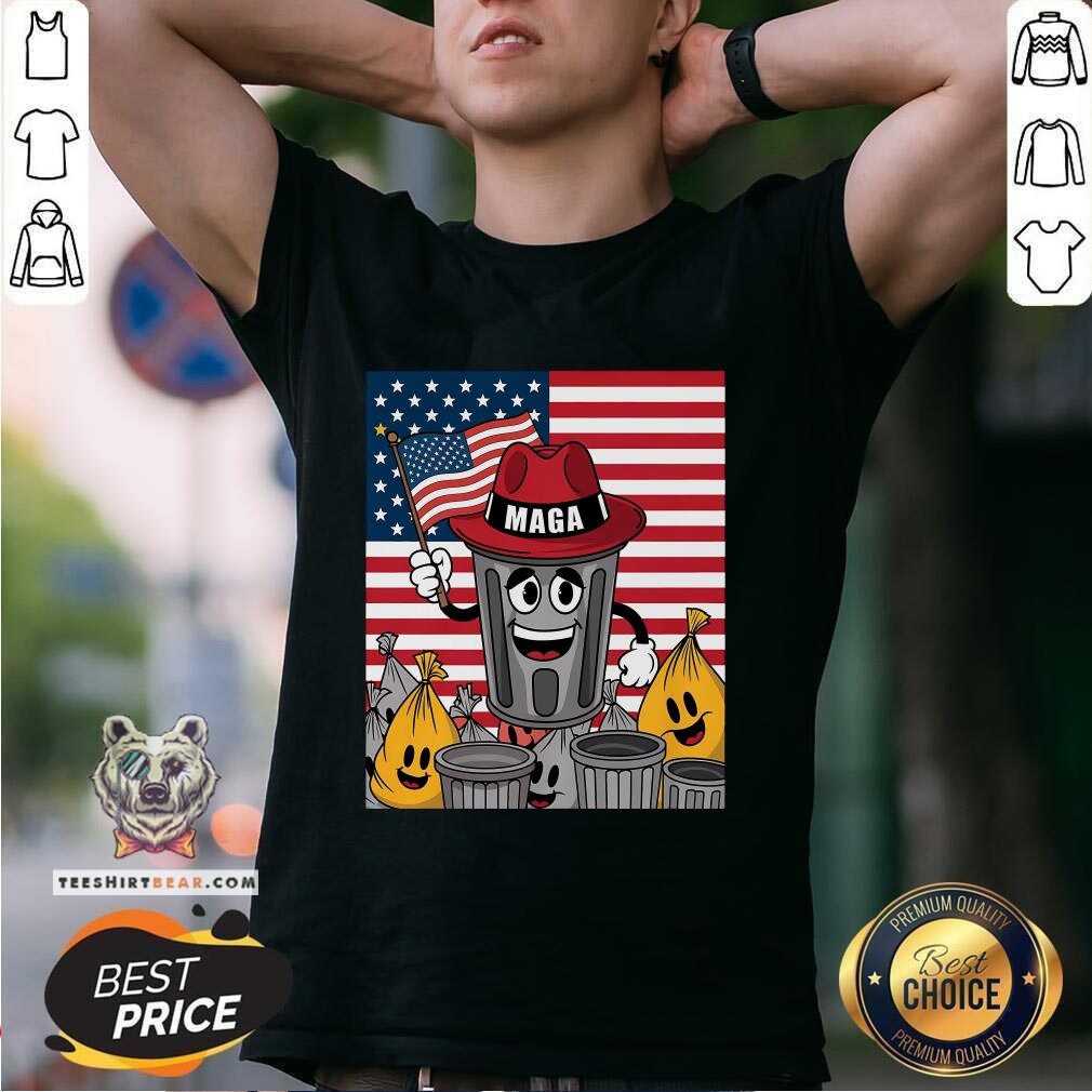Shirt Pretty Proud Maga Garbage Trump Supporter Trash Can Cartoon T-Shirt