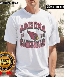 Alt Text: Top Arizona Cardinals Field Arched Wordmark T-Shirt featuring bold team logo and vibrant colors for fans.