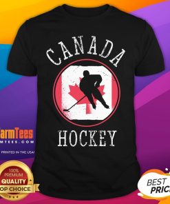 Top Canada Ice Hockey Sport Vintage Flag T-Shirt