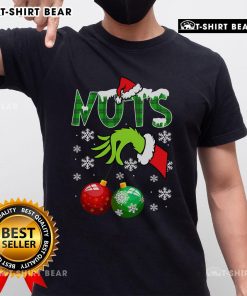 Couples wearing 'Top Chest Nuts Matching Chestnuts Christmas Snow' T-shirts, showcasing festive holiday spirit and fun style.