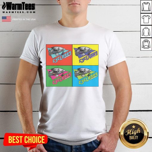 Top Cincinnati Cyclones Warhol T-Shirt featuring vibrant colors and unique design inspired by Andy Warhol's art style.