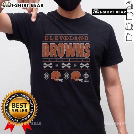 Stylish Cleveland Browns holiday T-shirt featuring festive designs, perfect for fans celebrating the season.