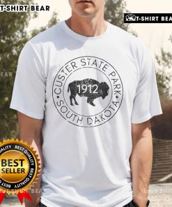 Top Custer State Park South Dakota Buffalo 1912 T-Shirt featuring a vintage buffalo graphic and park logo.