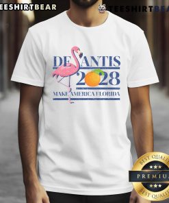 Alt Text: Top DeSantis 2028 Make America Florida T-Shirt featuring bold graphics and patriotic colors for supporters of Ron DeSantis.