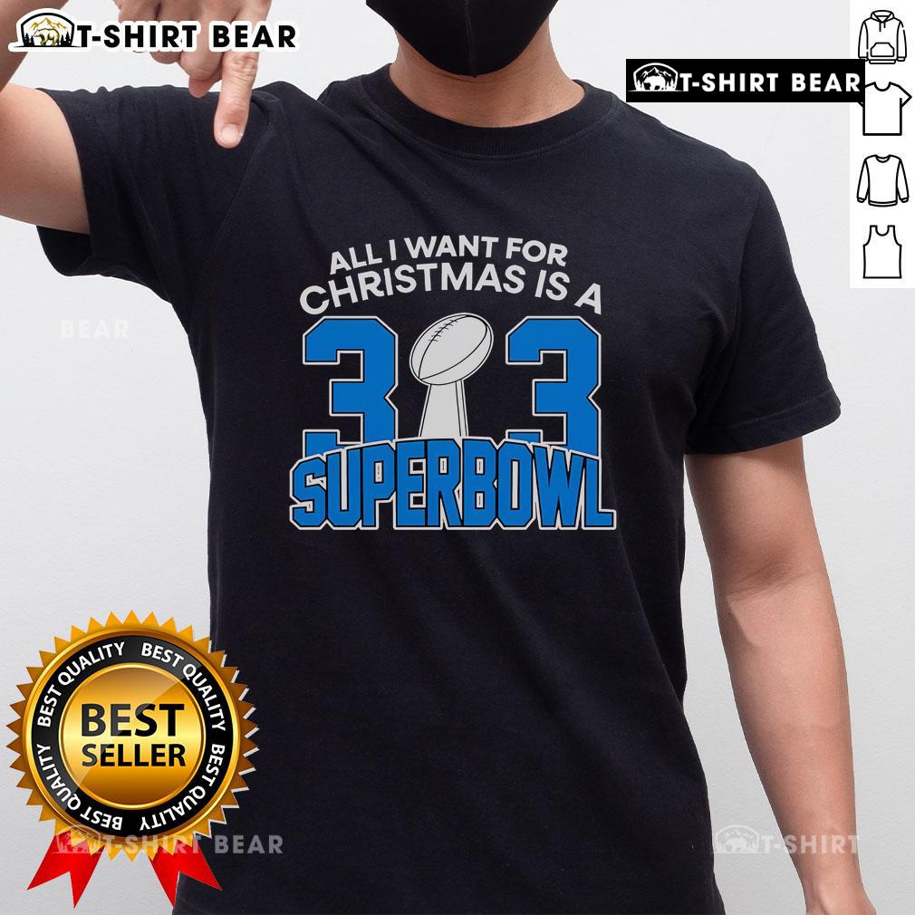 Top Detroit Lions All I Want For Christmas Is A 323 Superbowl T Shirt Top Detroit Lions 'All I Want For Christmas Is A 323 Super Bowl' T-Shirt showcasing team spirit and holiday cheer.