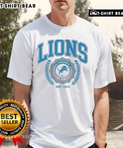 Detroit Lions Team Crest T-Shirt Est 1934 featuring iconic logo and vintage design for fans of the NFL team.