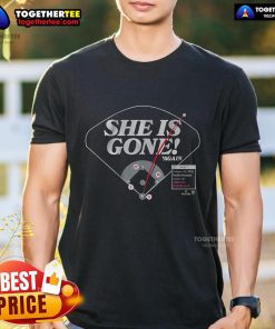 Top Freddie Freeman 'She Is Gone Again' T-Shirt featuring bold graphics and a stylish design for baseball fans.