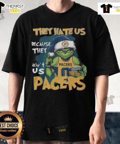 Alt Text: Top Grinch They Hate Us Because They Ain'T Us Packers T-Shirt featuring a festive Grinch graphic and bold text design.