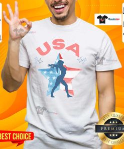 Top Gymnastics American Flag Star Patriotic USA Gymnast T-Shirt featuring a vibrant design perfect for gymnastic enthusiasts.