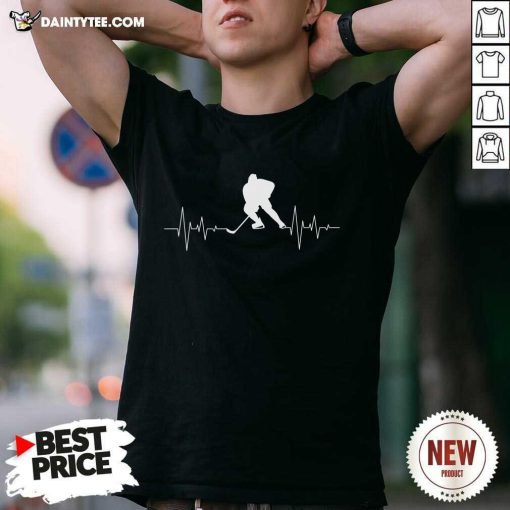 Top Hockey Heartbeat Ice Hockey Player T-Shirt
