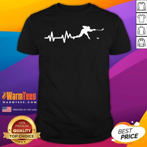 Top Hockey Player Heartbeat Ice Hockey T-Shirt