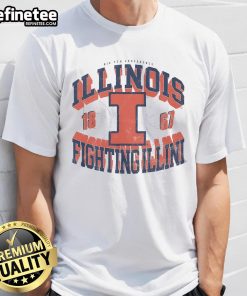 Alt Text: Illinois Fighting Illini Court Arched Wordmark T-Shirt featuring a vibrant design and team colors for fans.