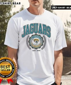 Alt Text: Top Jacksonville Jaguars Team Crest Est 1995 T-Shirt showcasing the iconic logo and vibrant team colors.