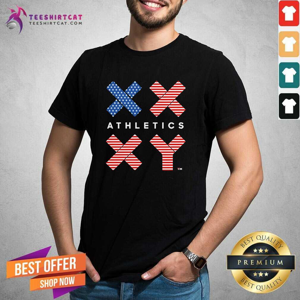 Shirt Top Jennifer Sey Xx-Xy Athletics Flag USA T-Shirt