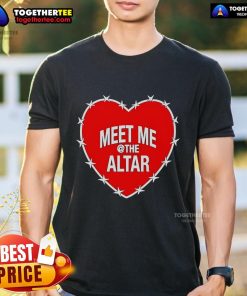 Alt Text: Top Meet Me At The Altar Heart T-Shirt featuring a vibrant heart graphic on a stylish casual tee.